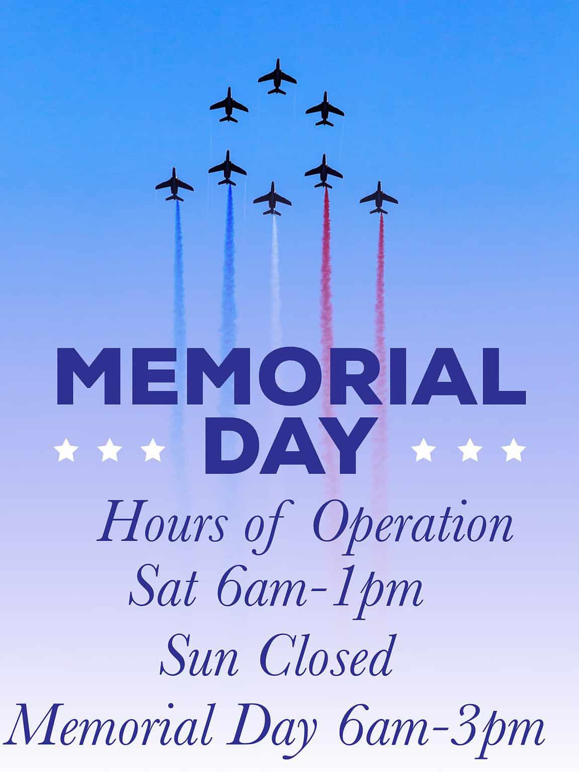 Memorial Day 2022 Holiday Hours Extreme Studio Performance